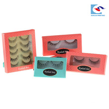 custom false eye lash packaging box pink with logo